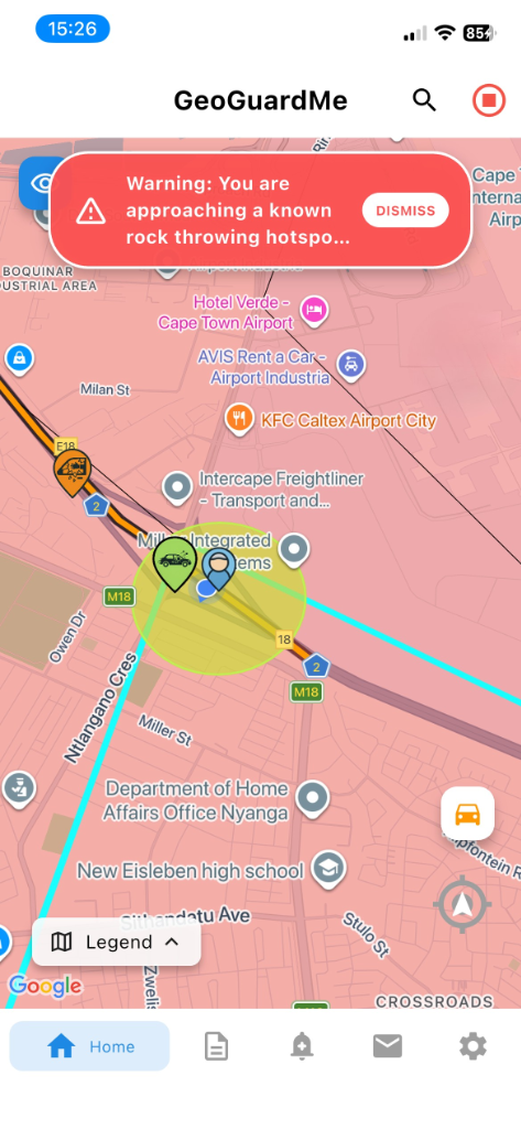 Map View with Guard Mode